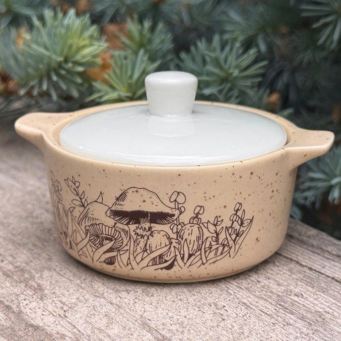 Pyrex Inspired Forest Fancies Casserole Ceramic Trinket Box