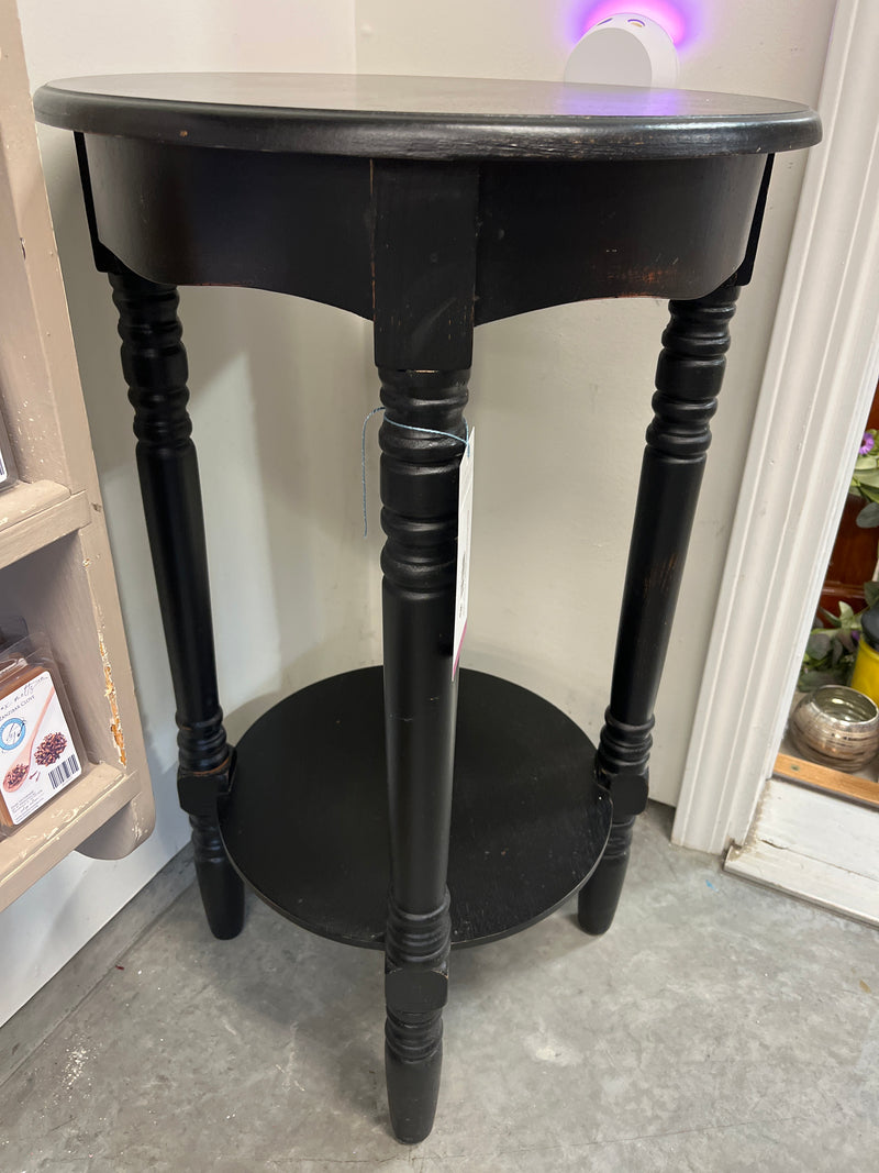 Black Round Plant Stand / Accent Table