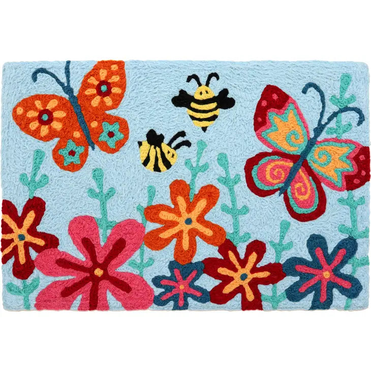 Butterfly and Bee Garden Jellybean® Rug 20" X 30" - Garden