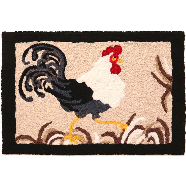 Fancy Rooster Jellybean® Rug 20" X 30" - Chicken Kitchen