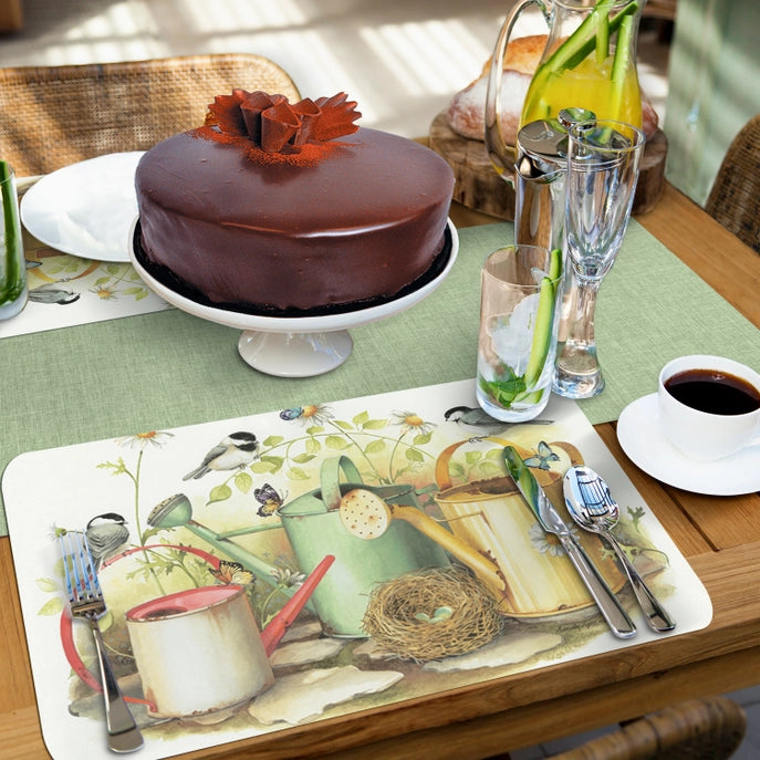 Chickadees and Butterflies Reversible Plastic Placemat