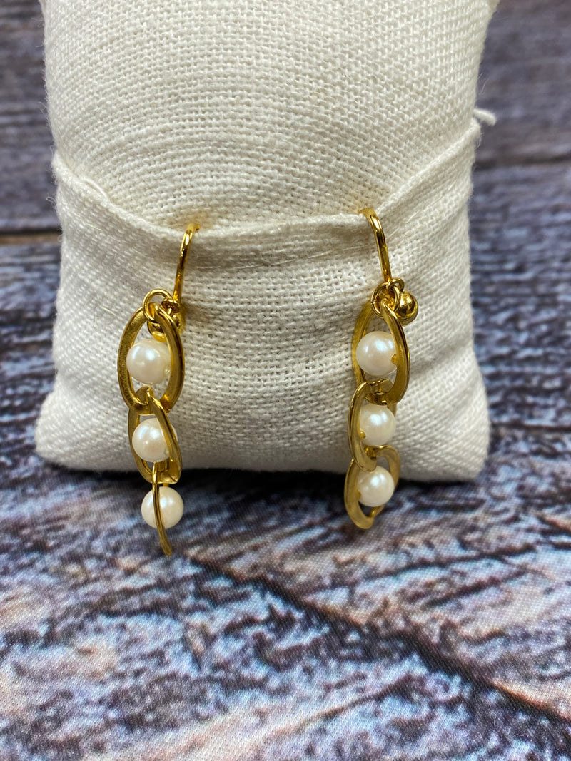 Vintage Avon Pearl Bead Dangle Earrings