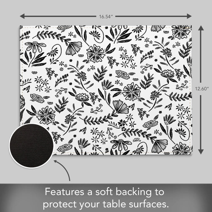 Floral Home Luxurious Vegan Faux Leather Placemat