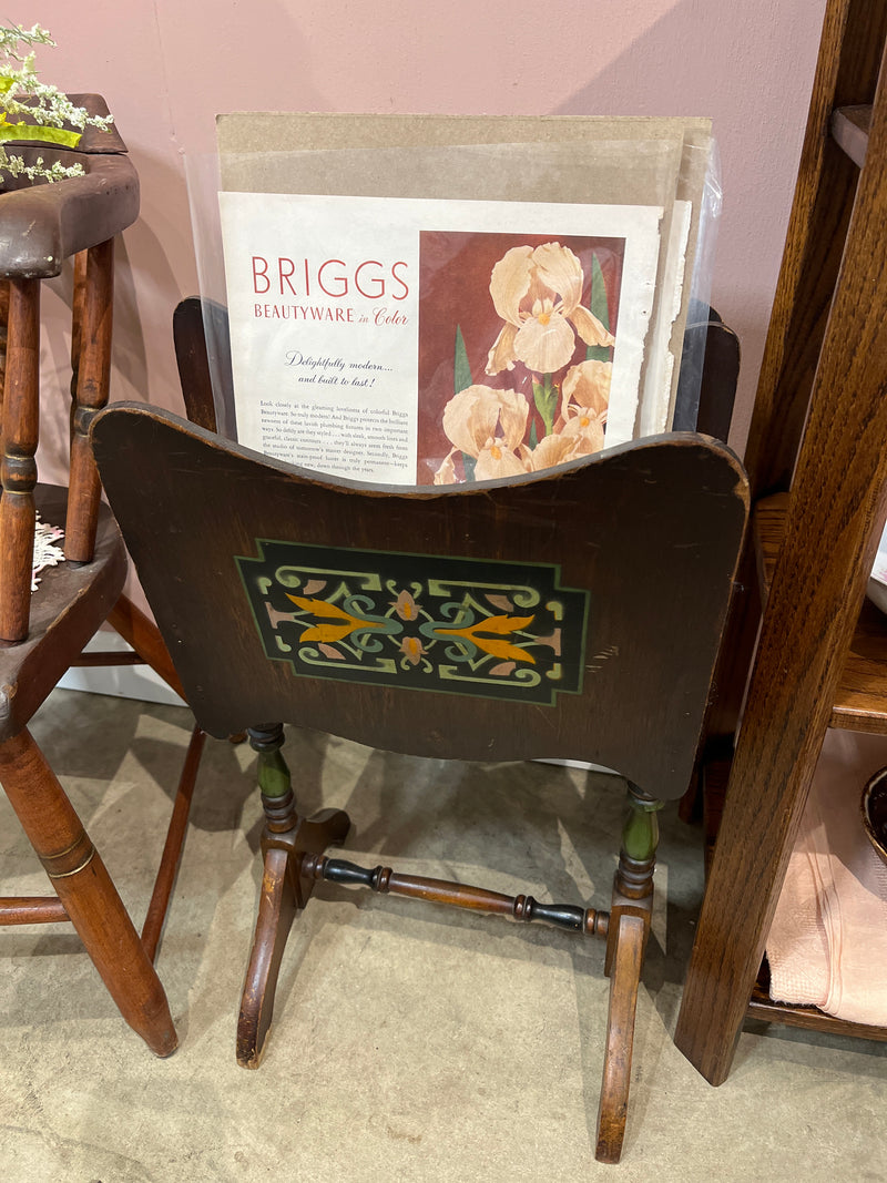 Vintage Folk Art Magazine Stand