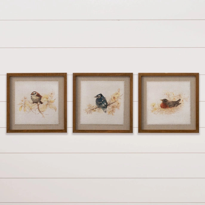 Framed Sepia Bird in Nest Print