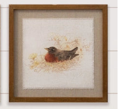Framed Sepia Bird in Nest Print