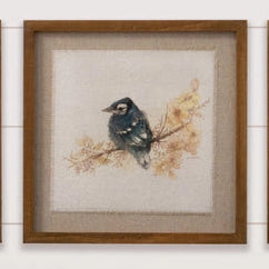 Framed Sepia Bird in Nest Print