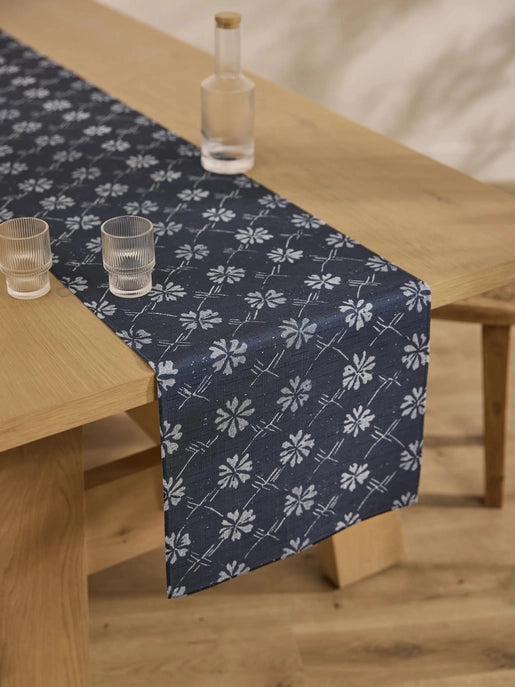 Geometry Table Runner - Bonnie Indigo