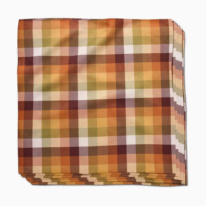 Geometry Dinner Napkin Set - Rustic Autumn Plaid