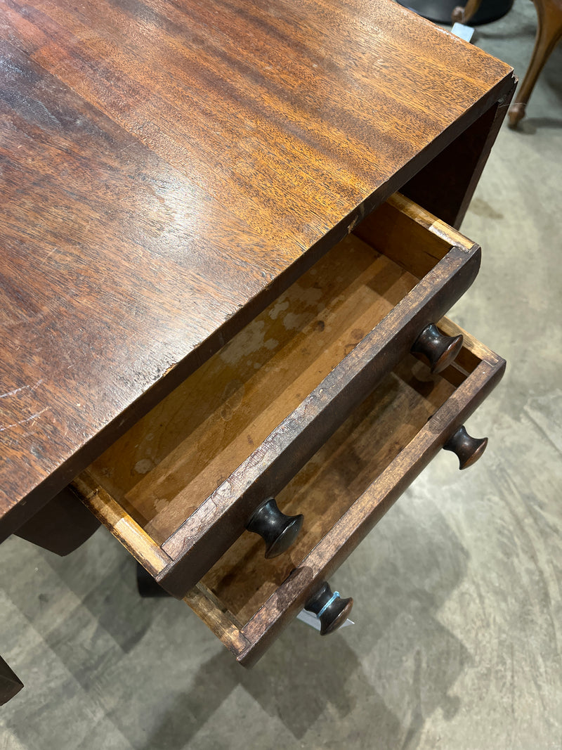 Antique Drop Leaf Side Table 2 Drawers