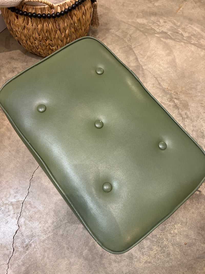 Near Perfect Vintage Green Footstool