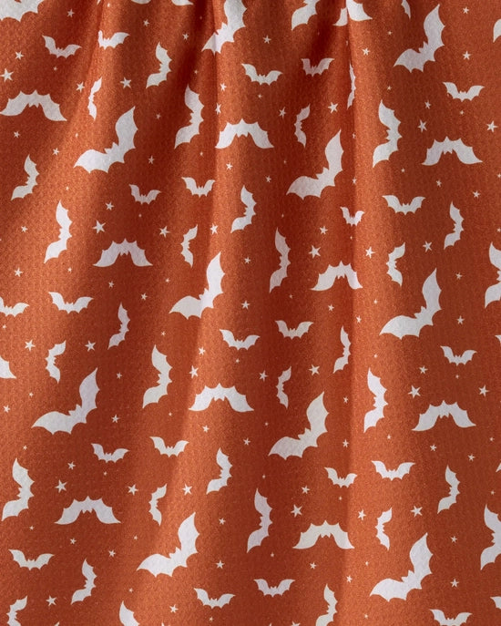 Geometry Tea Towel - Batty Night Orange