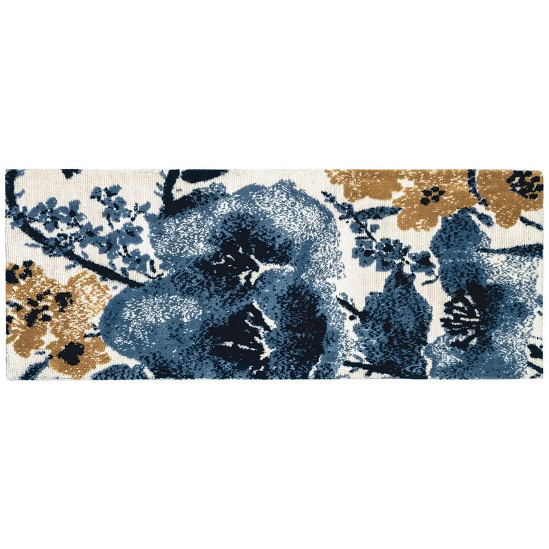 Blue Yonder Pansy Spaces Rugs 21" X 54"