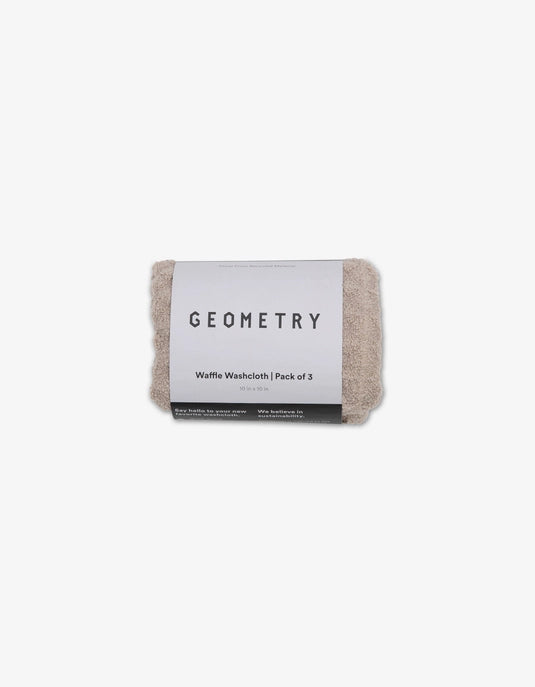 Geometry Waffle Wash Cloth Set  - TAUPE