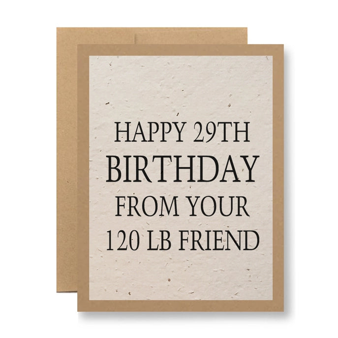 Plantable Card- Happy 29th Birthday- Kraft