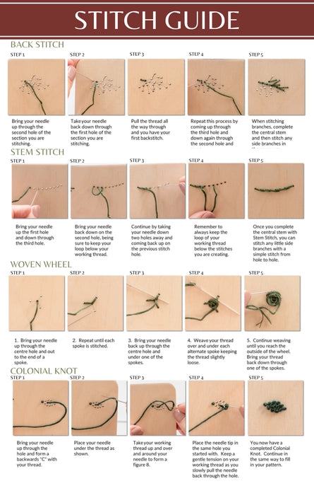 Wood Embroidery Kit - Floral Ghost