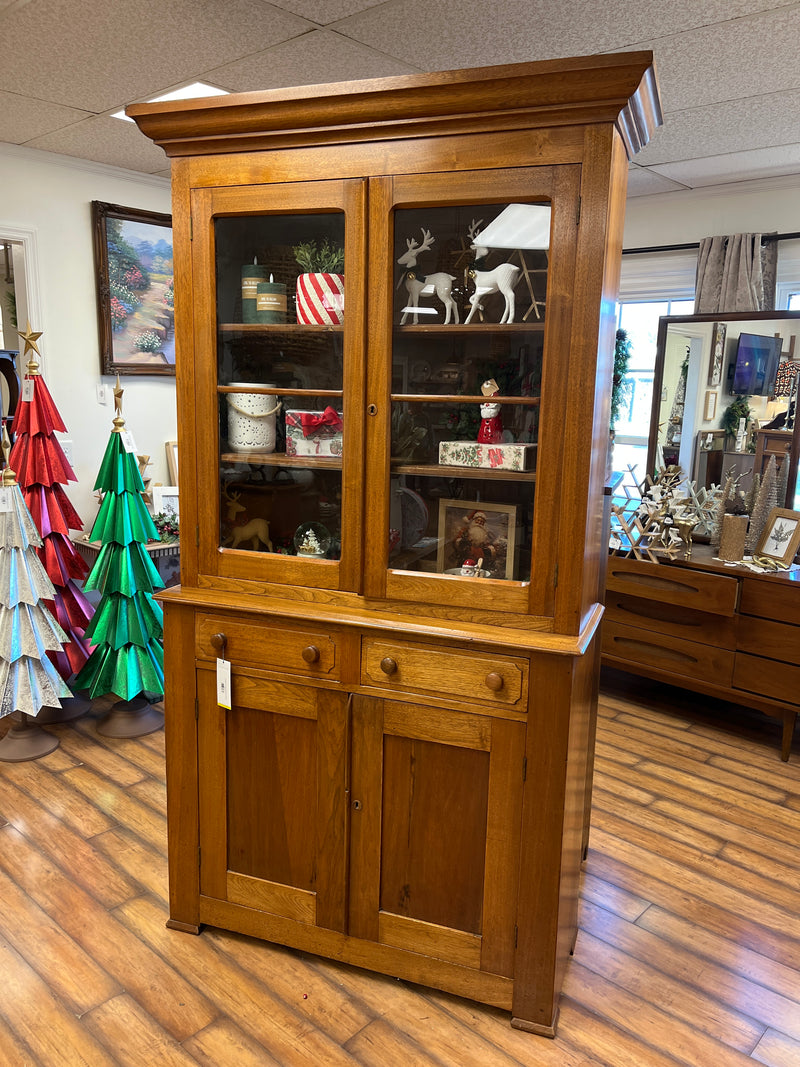 Antique step back Cabinet 2 piece