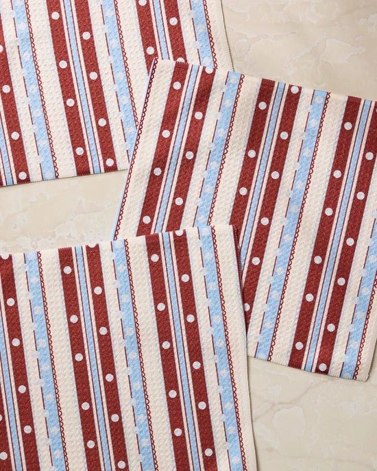 Geometry Dishcloth Set - Blue Skies Stripes
