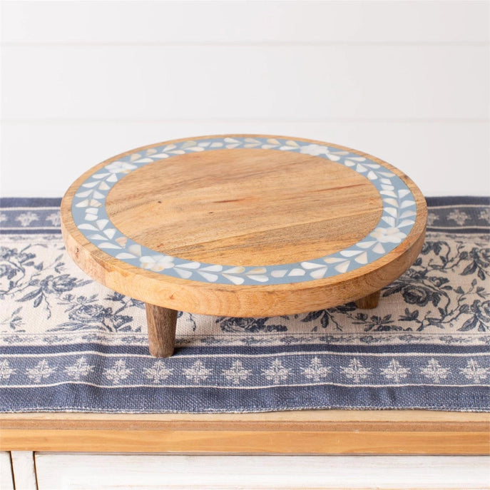 Blue Inlayed Floral Riser