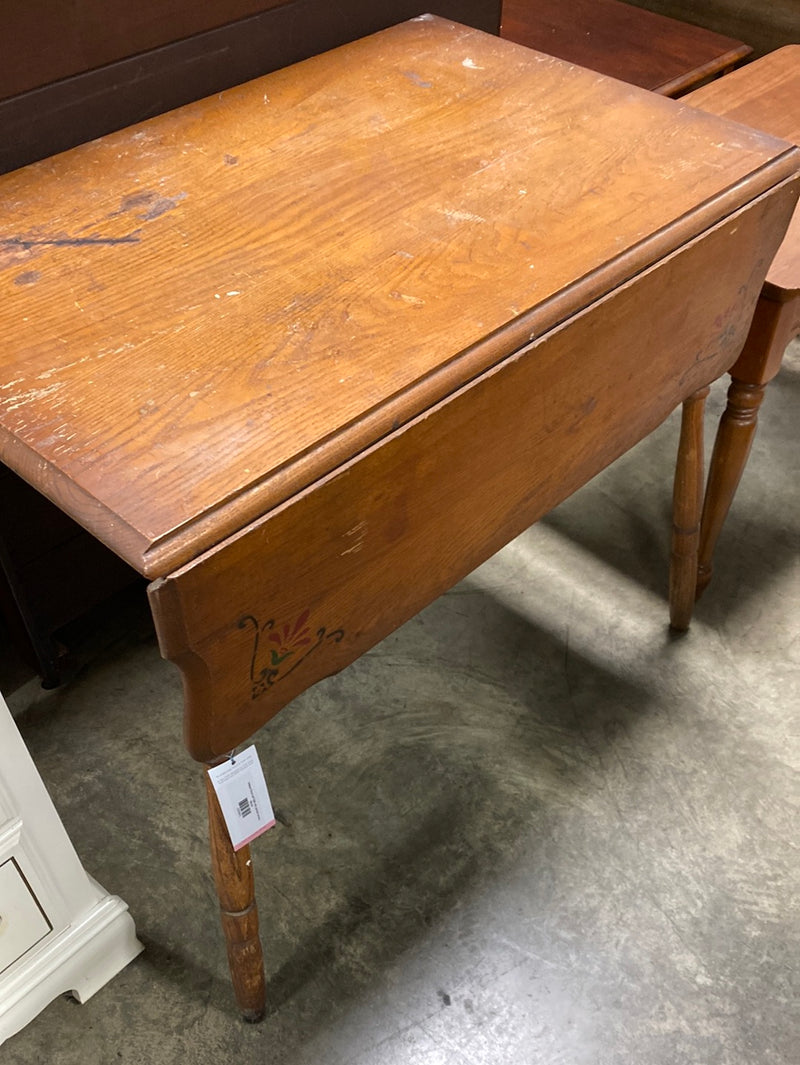 Antique Drop Leaf Table with painted corners