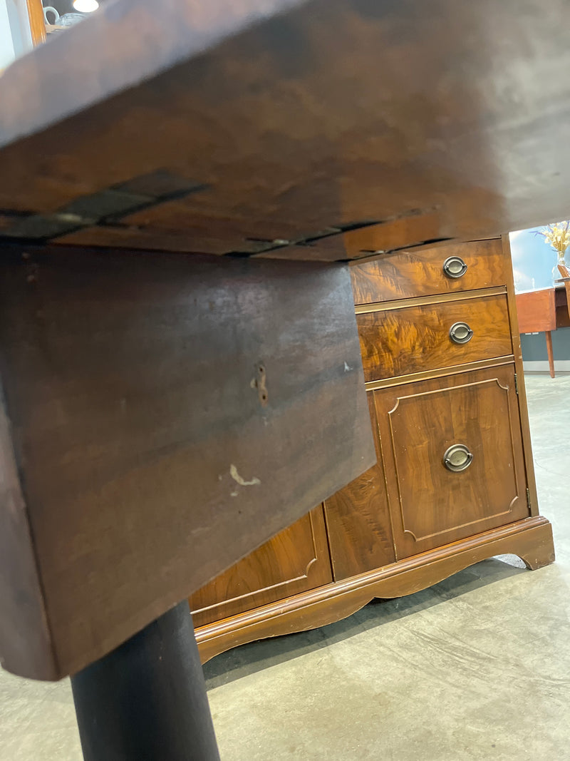 Antique Drop Leaf Side Table 2 Drawers
