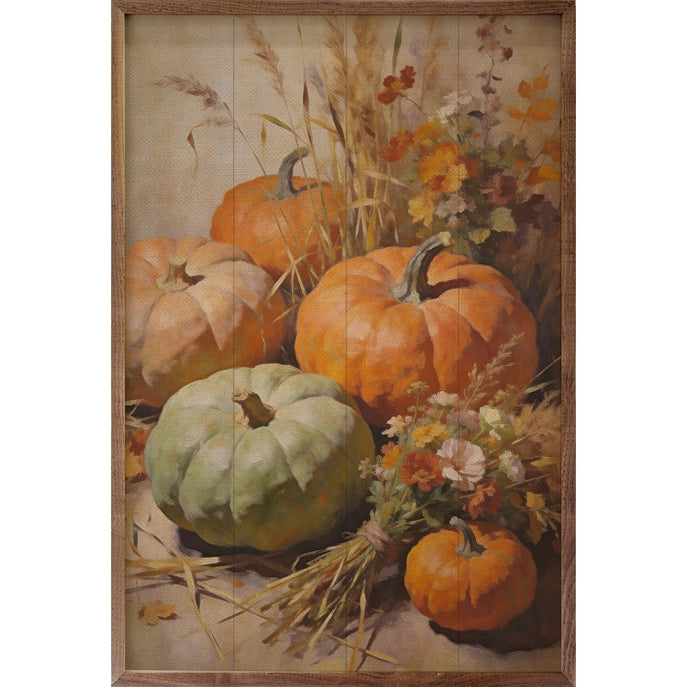 16x24 Harvest Gourds and Pumpkins Still Life Framed Art
