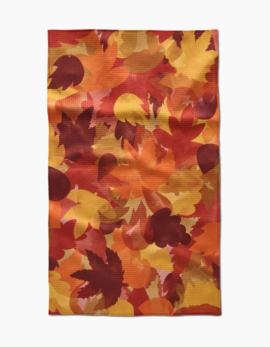 Geometry Tea Towel - Watercolor Fallen Leaves