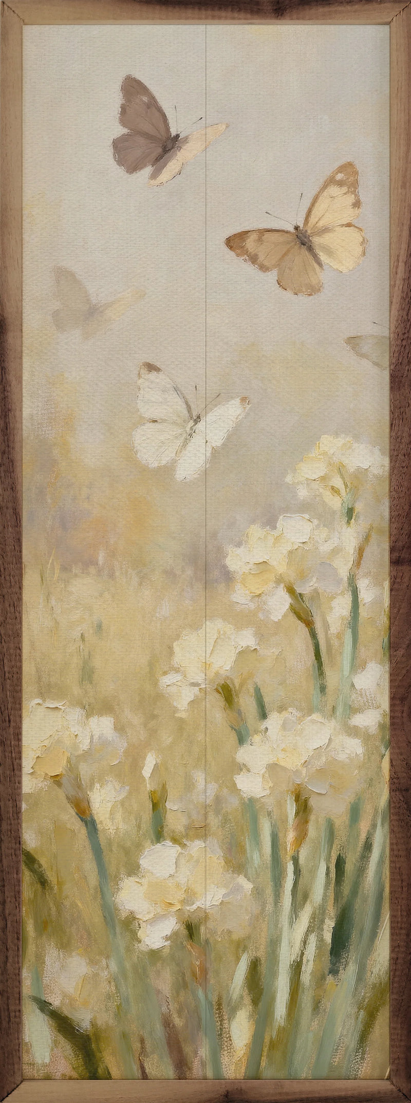 8x24 Butterflies One White Framed Wall Decor