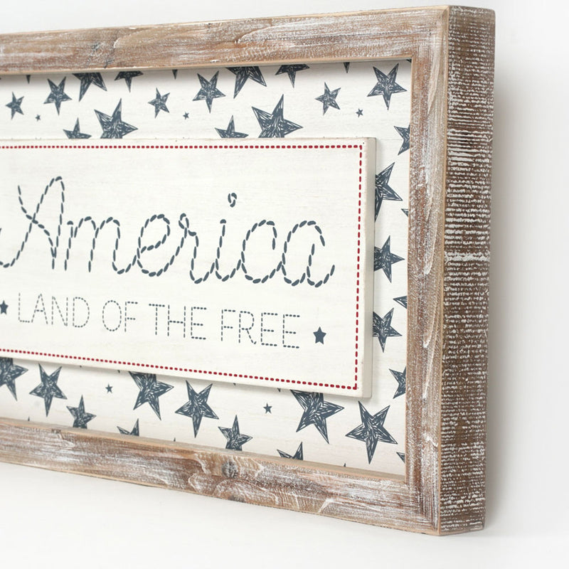 Summer / America Reversible Wood Frame Sign