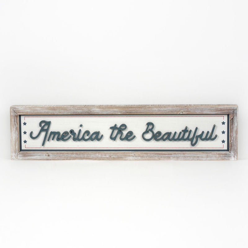 Sunshine / America Reversible Wood Frame Sign