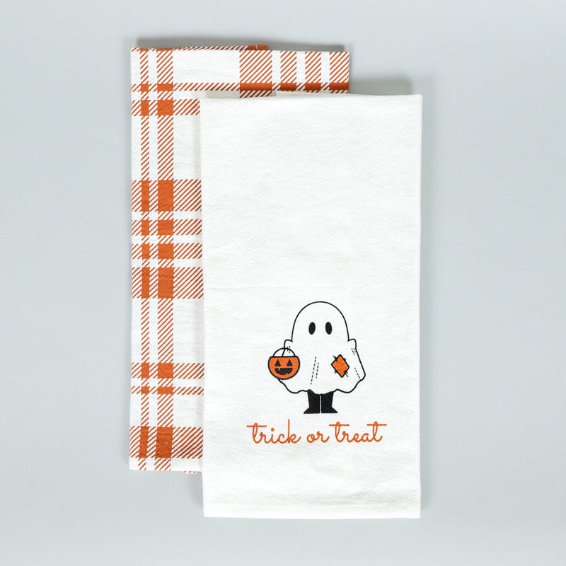 Tea Towels s/2 (TRICK OR TREAT/PLAID)