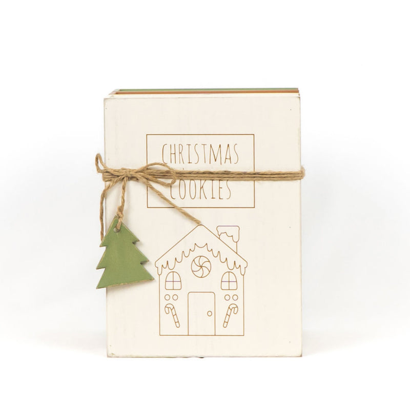 Wood Christmas Book Stack