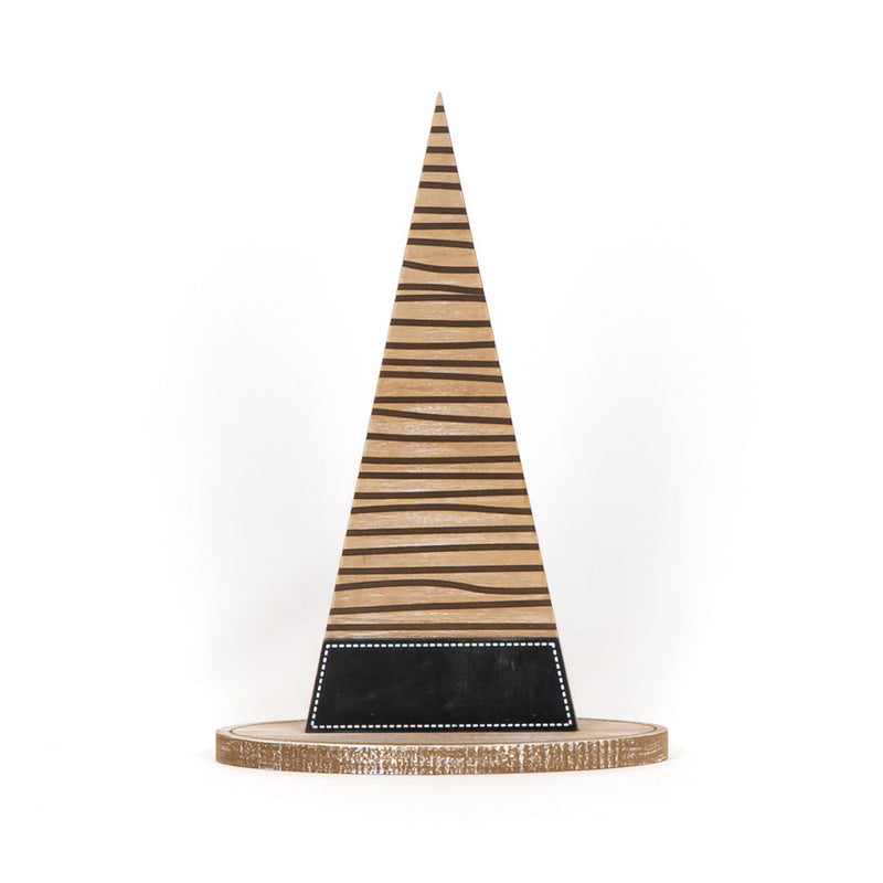 Wood Witch Hat w/Stripes