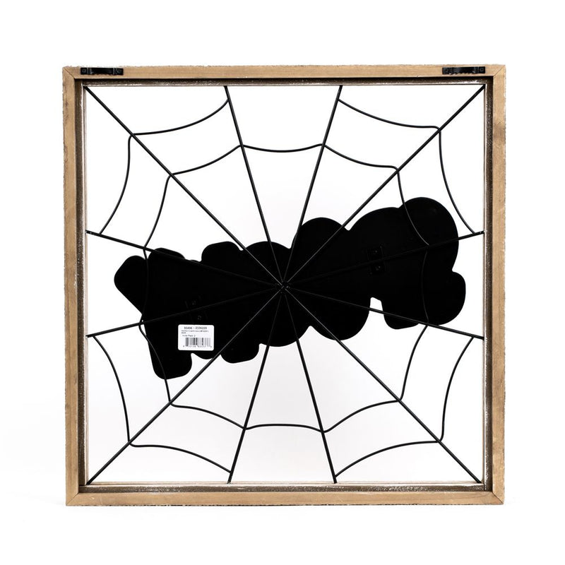 "SPOOKY" Spider Web Wood Framed Sign