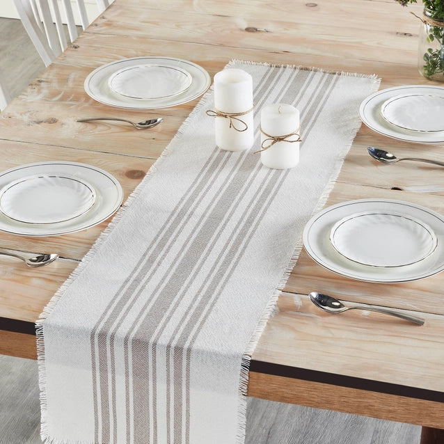 Antique White / Grey Stripe Indoor/Outdoor Runner