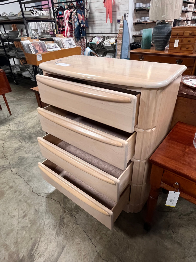 White Washed Wood Chest of Drawers