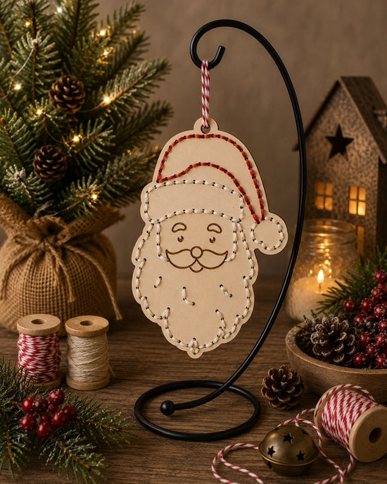Wood Embroidery Kit - Santa
