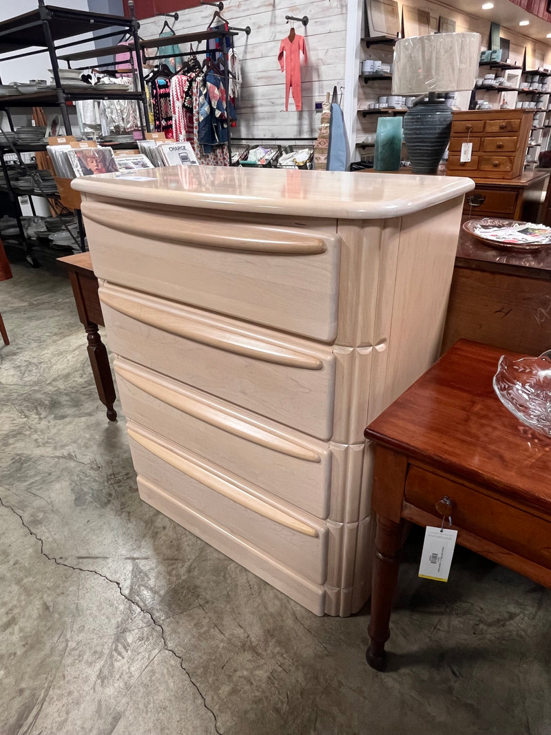White Washed Wood Chest of Drawers