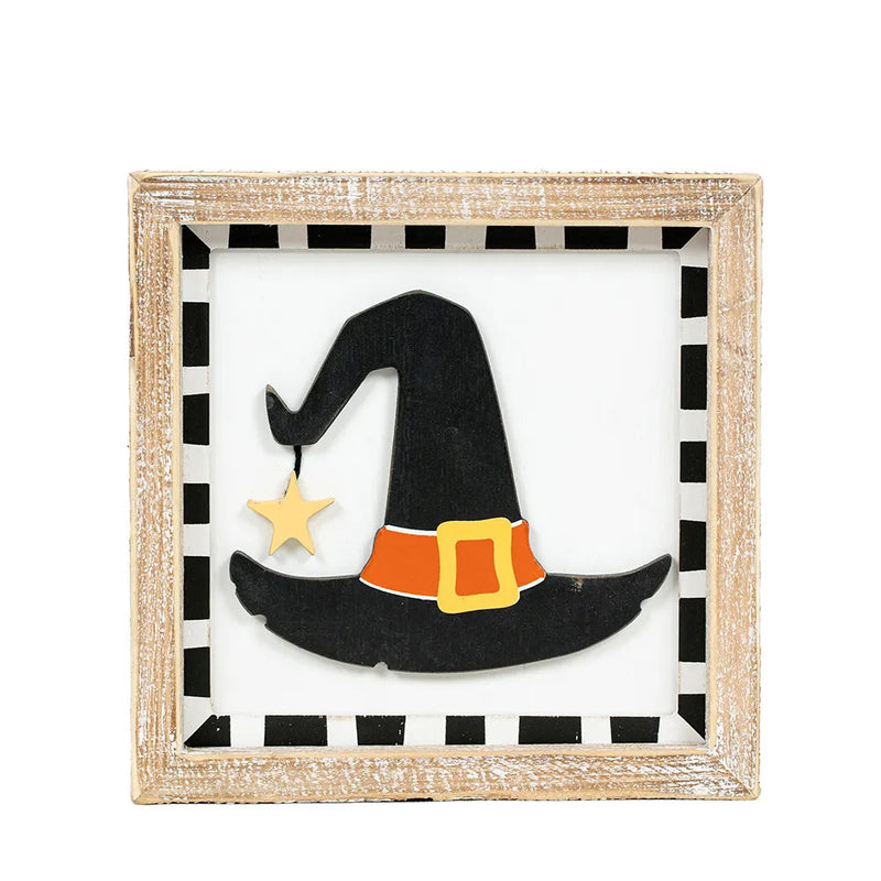 Reversible HAT / THANKFUL Wood Framed Sign