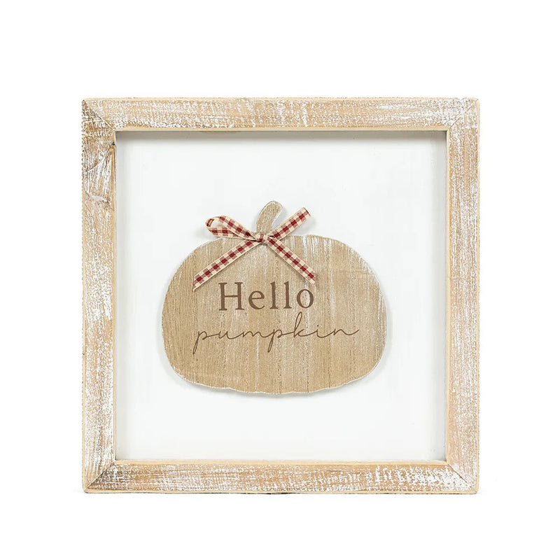 Reversible SPIDER / PUMPKIN Wood Framed Sign