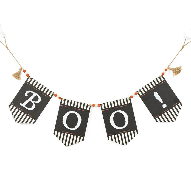 Reversible BOO / FALL Wood Swag Banner