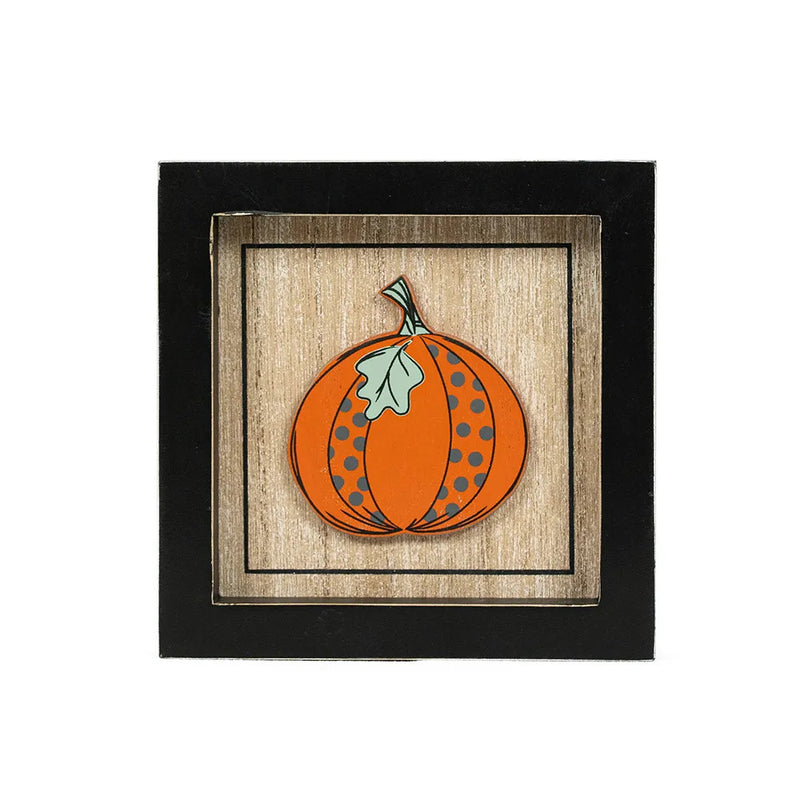 Reversible PUMPKIN / HELLO Wood Framed Sign