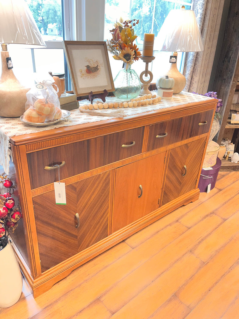 Vintage Waterfall Walnut Buffet