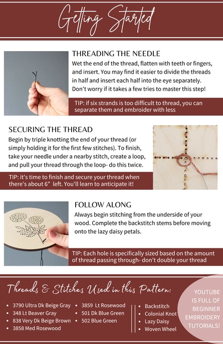 Wood Embroidery Kit - Floral Pumpkin