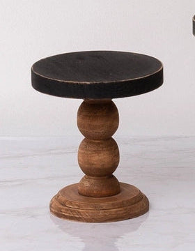 Black Top w/ Wood Base Mini Riser