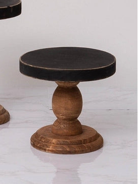 Black Top w/ Wood Base Mini Riser