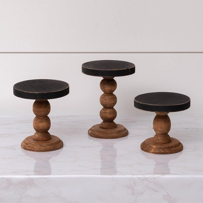Black Top w/ Wood Base Mini Riser