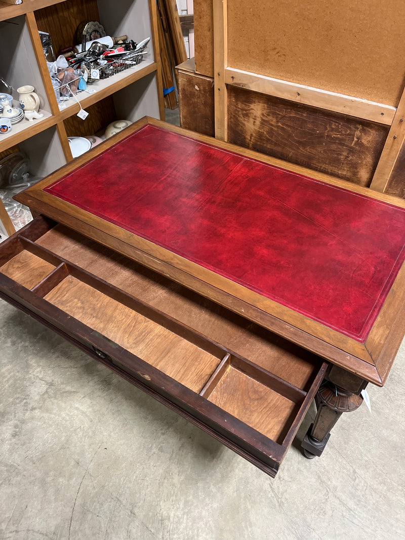 Antique Desk w Red Top
