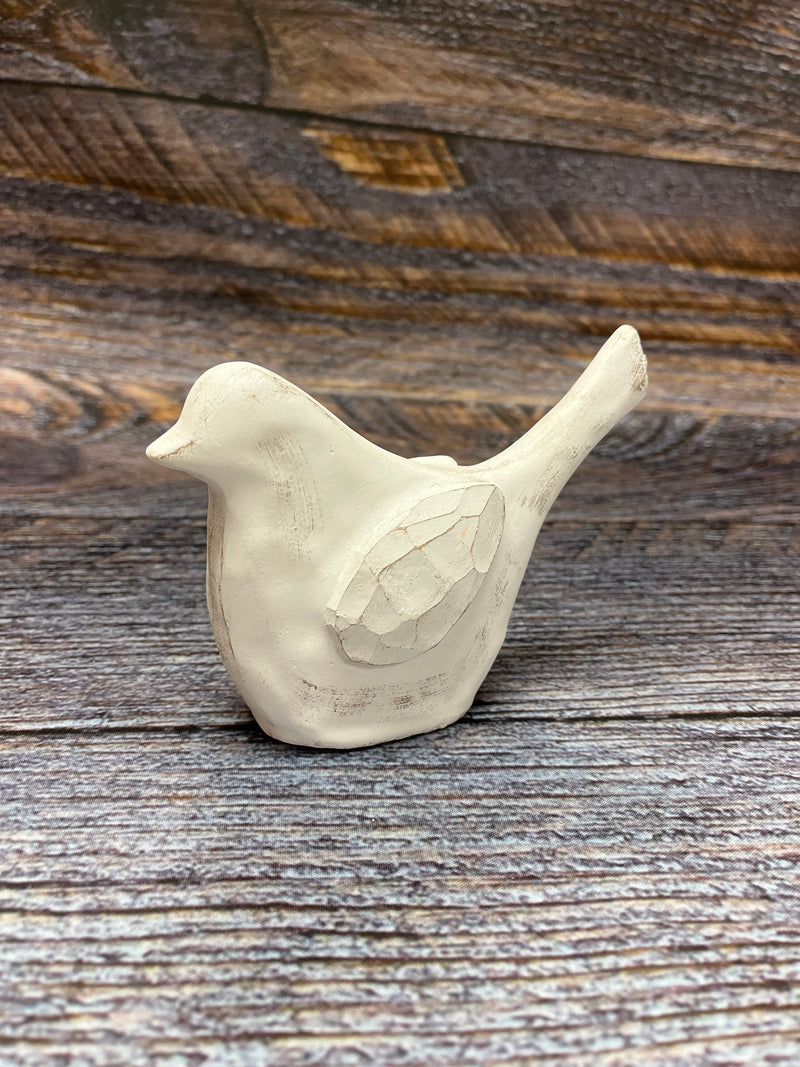 Rustic Wood Look Resin Bird