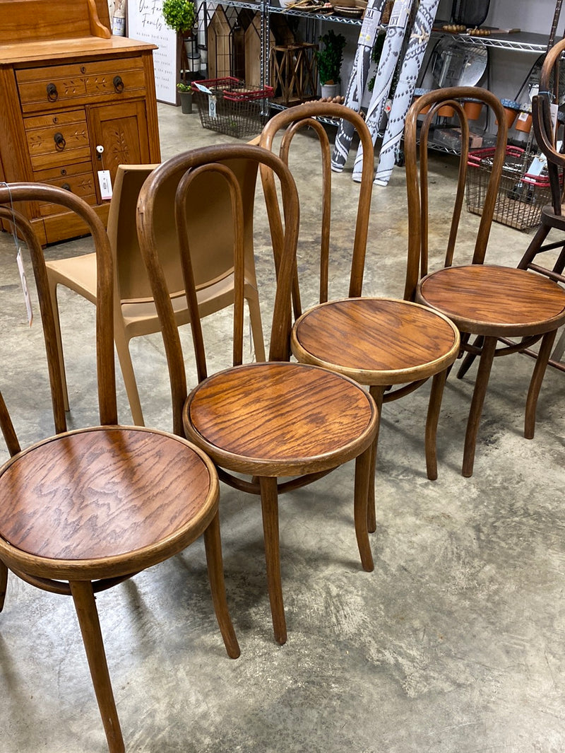 Set of 4 Round Bottom Antique Chairs